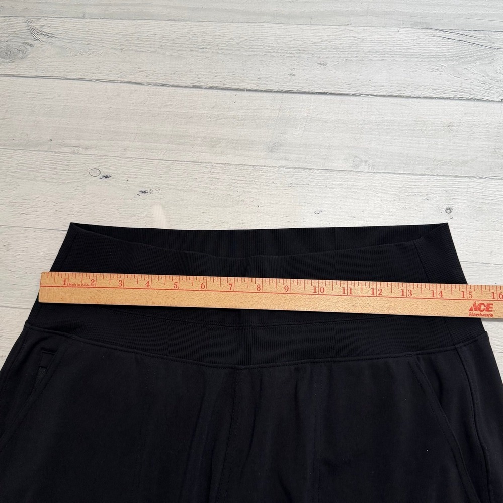 Athleta women's black wide leg pants pull on zippered pockets size medium - Picture 11 of 11